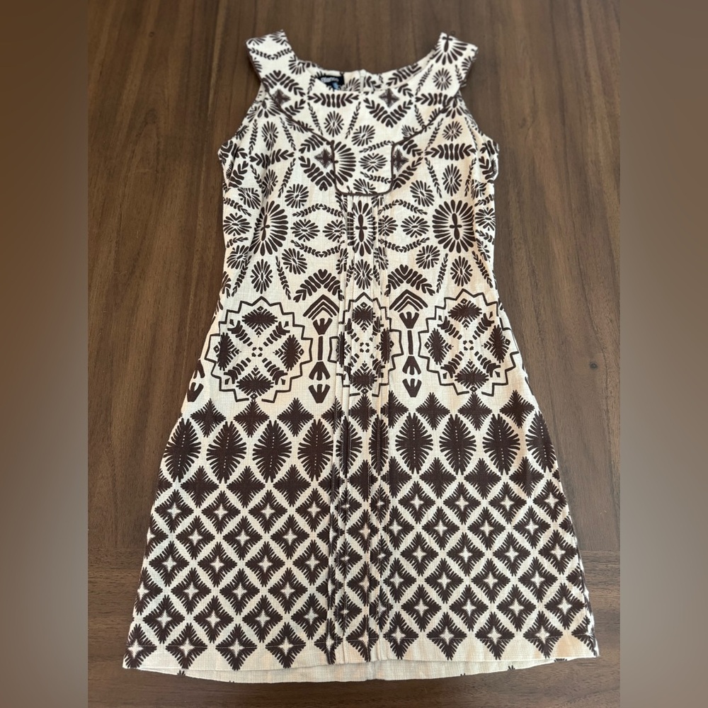 Blanco Brown Tan Dress Cotton Made in Spain Small